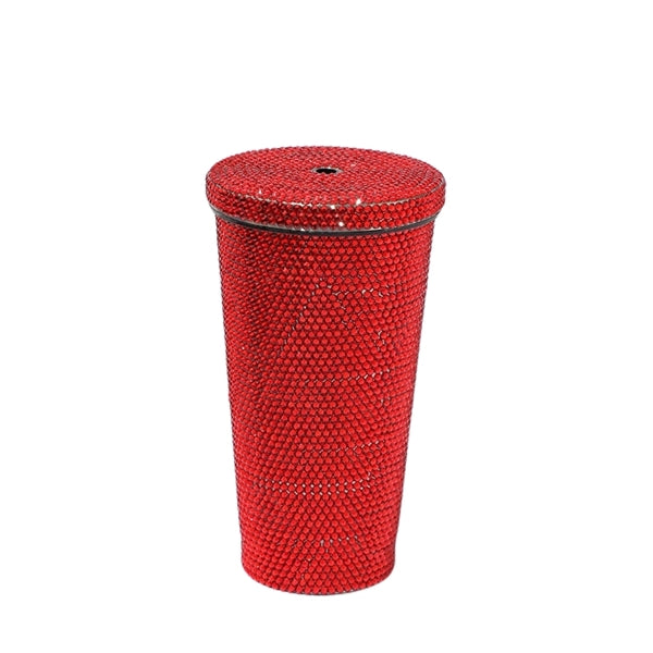 16.9 oz Studded Stainless Steel Tumbler With Lid and Straw