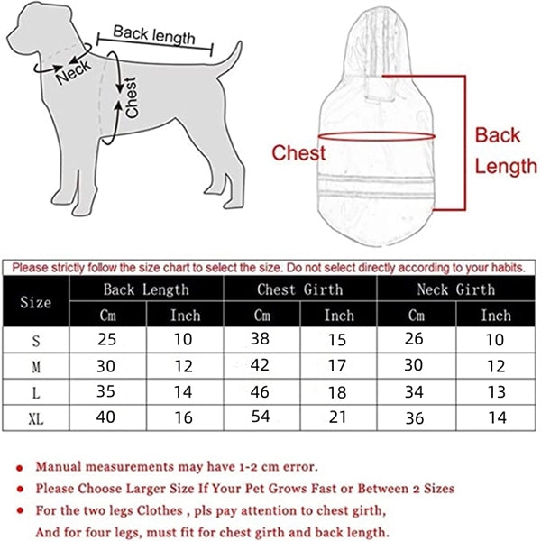 Pet Rain Coat S-XL Waterproof Jackets PU Reflective Hoody