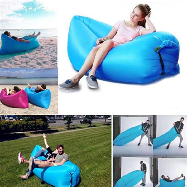 Inflatable Lounger Air Sofa Couch Includes Travel Bag Pouch
