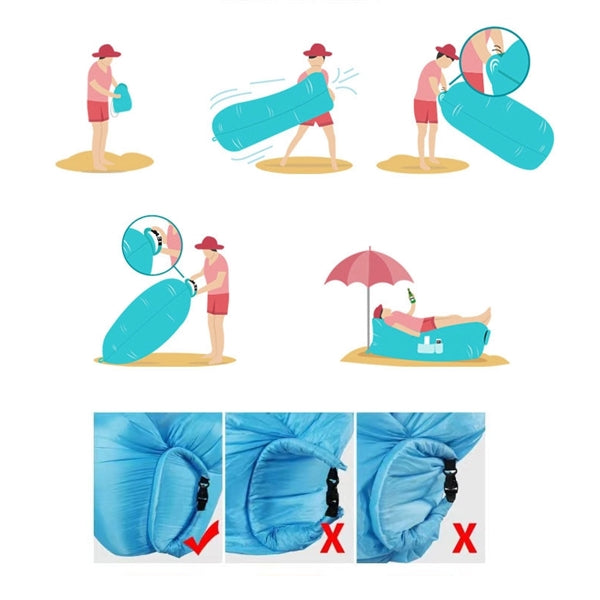 Inflatable Lounger Air Sofa Couch Includes Travel Bag Pouch