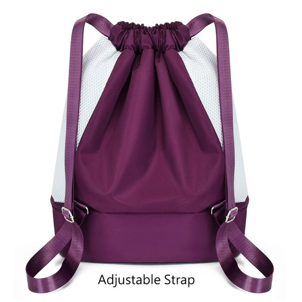Gym Drawstring Backpack with Dry and Wet Separation