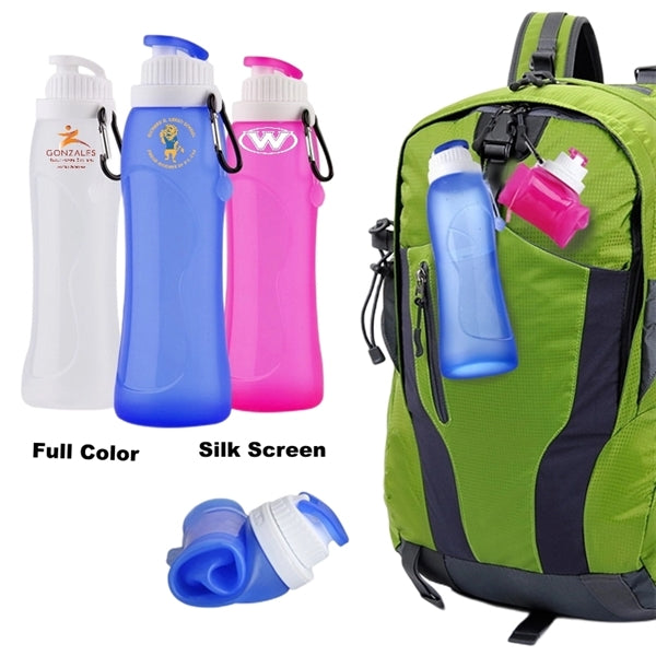 16.9 oz Collapsible Silicone Sport Water Bottle