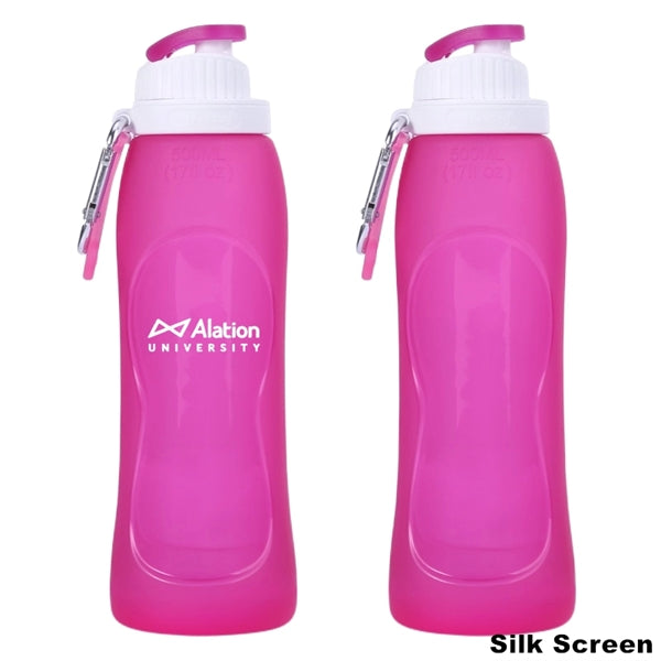 16.9 oz Collapsible Silicone Sport Water Bottle