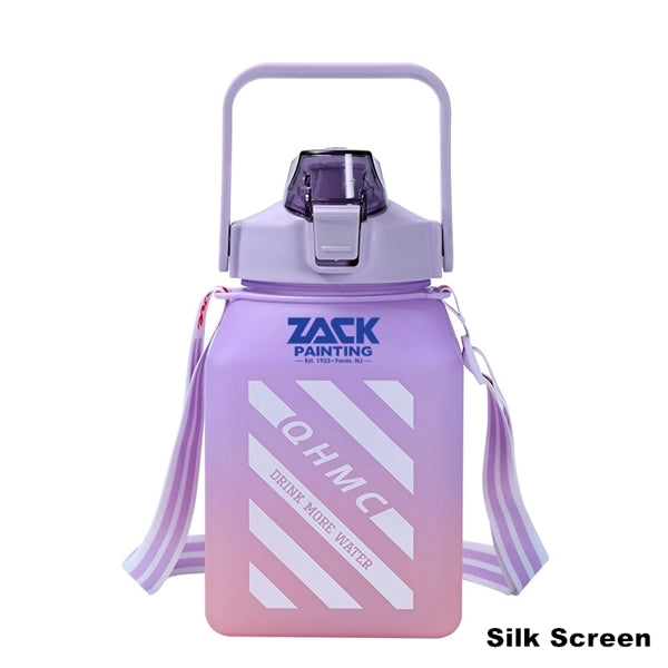 50 oz Square Sports Water Bottle with Handle And Straw
