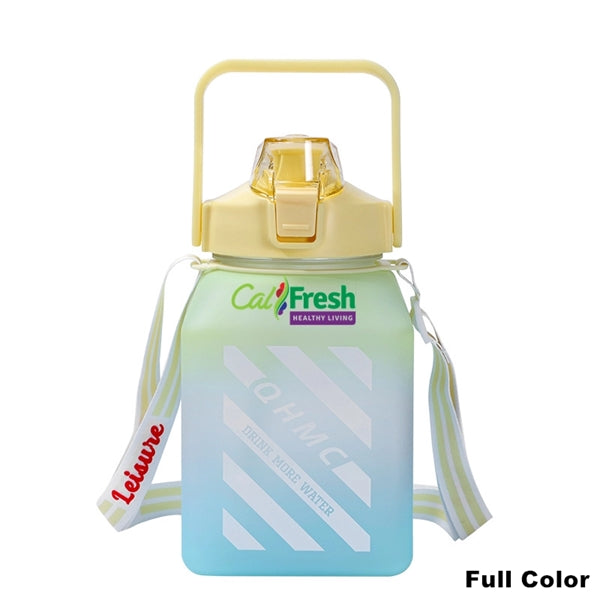50 oz Square Sports Water Bottle with Handle And Straw