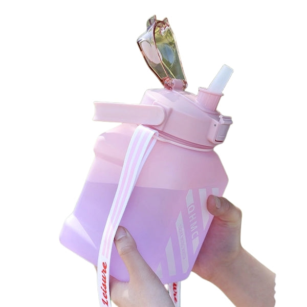 50 oz Square Sports Water Bottle with Handle And Straw