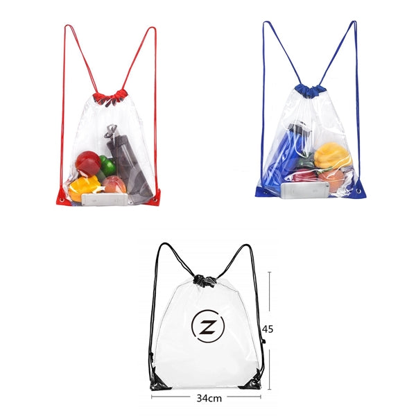 Clear Waterproof Drawstring Backpack