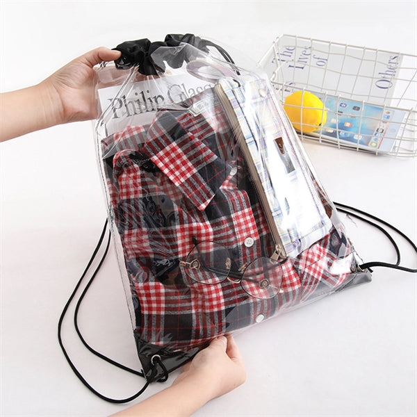 Clear Waterproof Drawstring Backpack