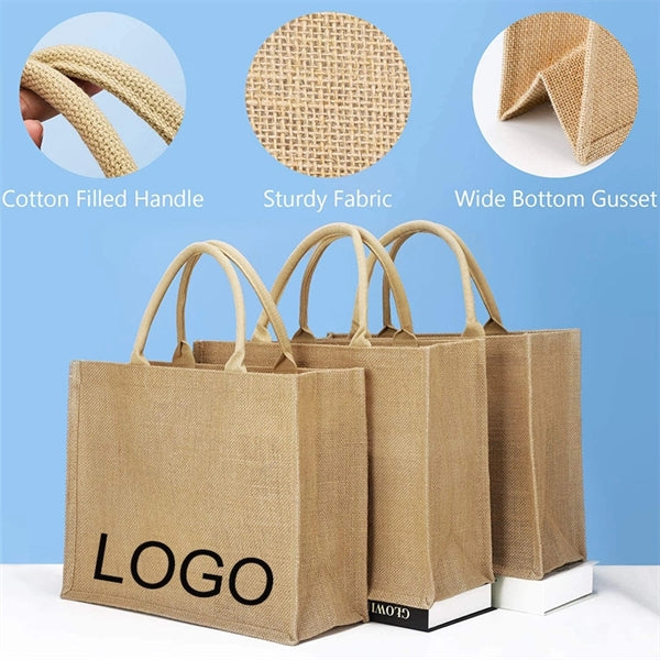 Jute Tote Gift Bags Natural Grocery Shopping