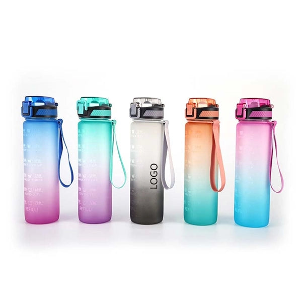 32oz Motivational Fitness Sports Water Bottle with Time Mark