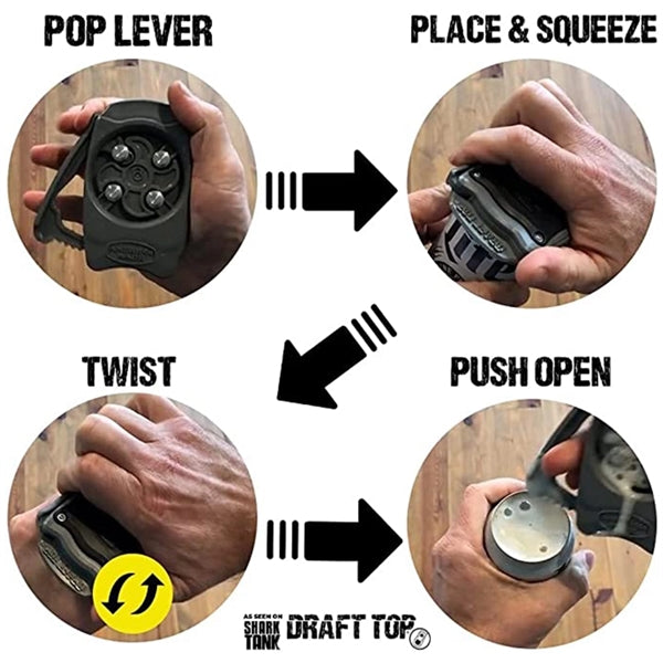 Manual Beer Top Drafter Bottle Opener Screw Can Cap Remover