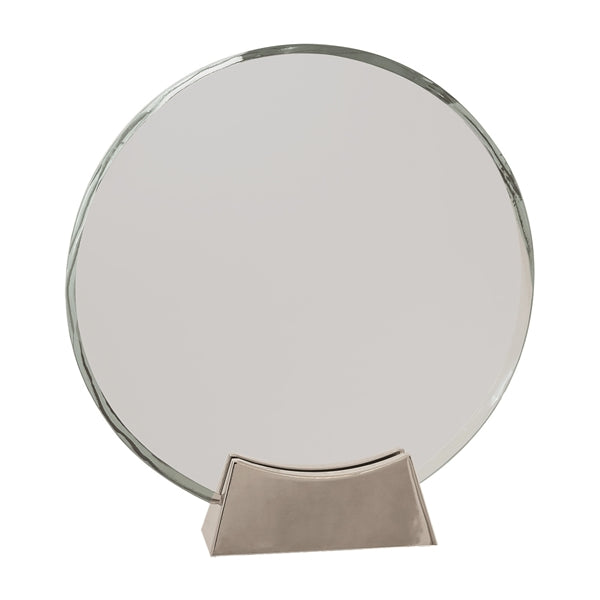 9 1/4" Clear Diamond Platinum Glass Award w/ Metal Base