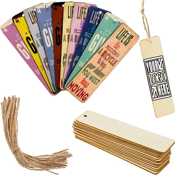 Vintage Unfinished Wooden Bookmark Set