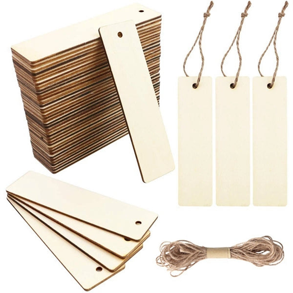 Vintage Unfinished Wooden Bookmark Set