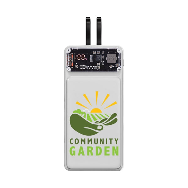 Winnetka Transparent Corded Power Bank 20000
