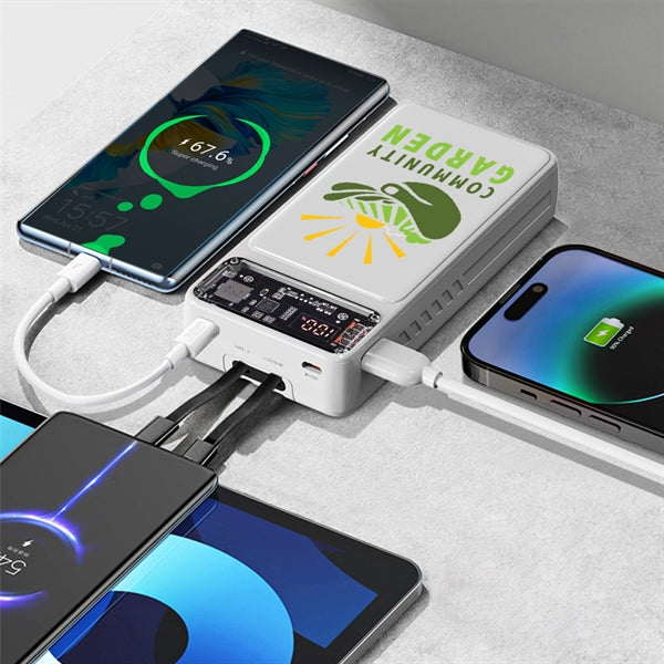 Winnetka Transparent Corded Power Bank 20000