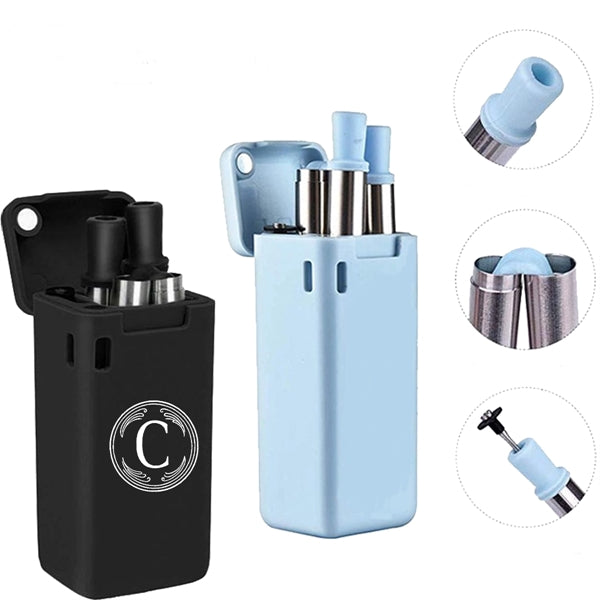 Foldable Straws With Silicone Case