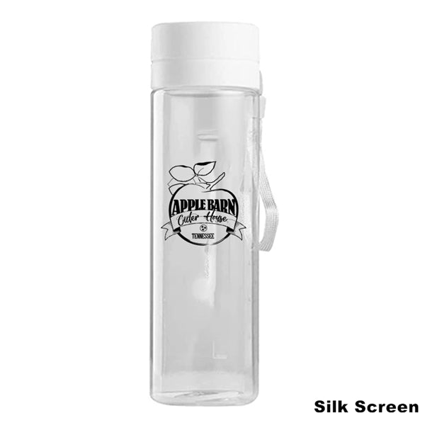 20/27 oz Clear Sports Plastic Water Bottle With Tea Strainer
