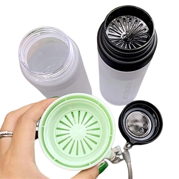 20/27 oz Clear Sports Plastic Water Bottle With Tea Strainer