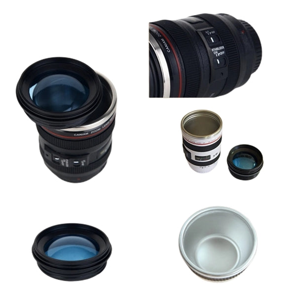 13.5 oz Camera Lens Coffee Mug Tumbler with Transparent Lid