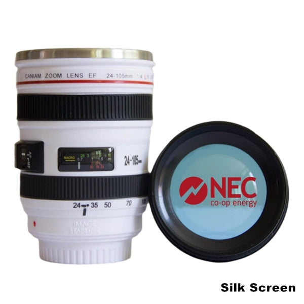 13.5 oz Camera Lens Coffee Mug Tumbler with Transparent Lid