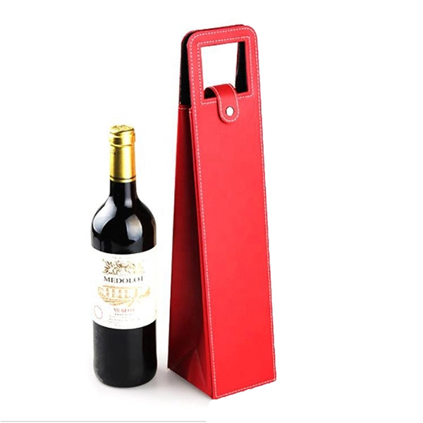 Single Leather Wine Bag