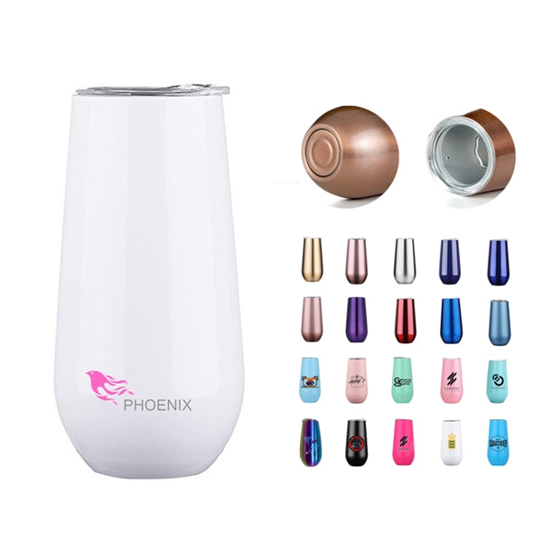 6 OZ Stainless Steel Unbreakable Cocktail Wine Tumbler Cups