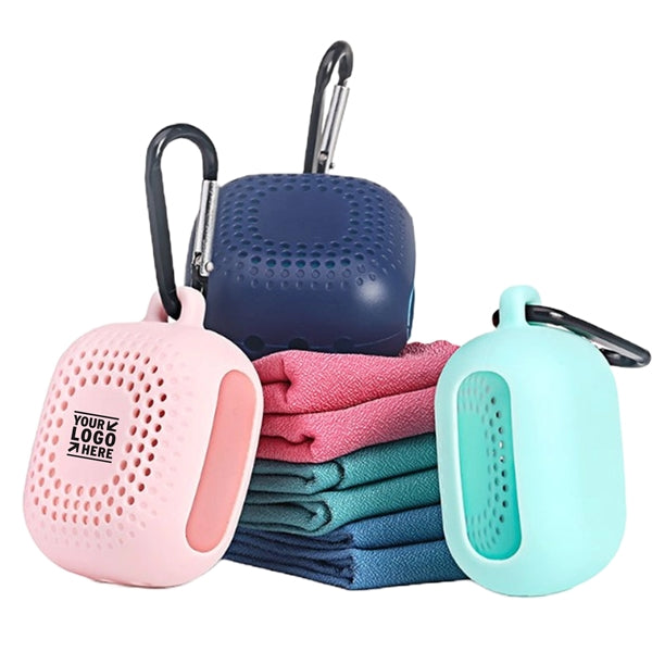 Microfiber Cooling Towel with Silicone Case - Mini Size