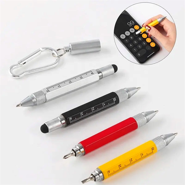 6 in1 Multifunction Screwdriver Ruler Stylus Ballpoint Pen