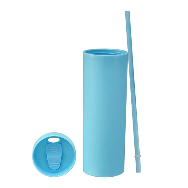 16oz Matte Solid Skinny Acrylic Tumbler Double Wall Plastic