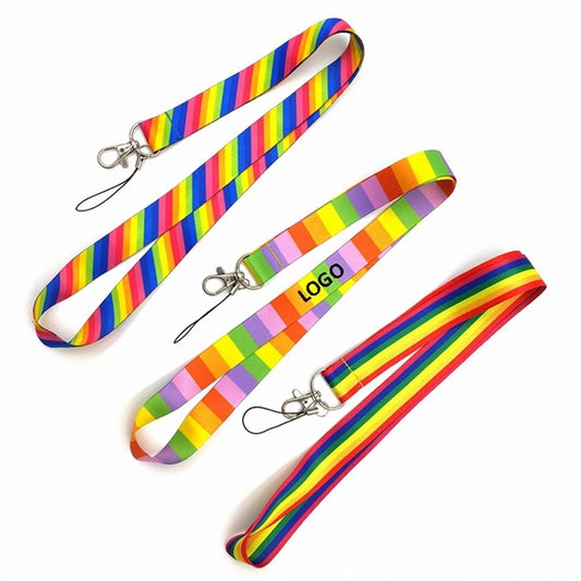 LGBT Rainbow Gay Pride Lanyard With Hook