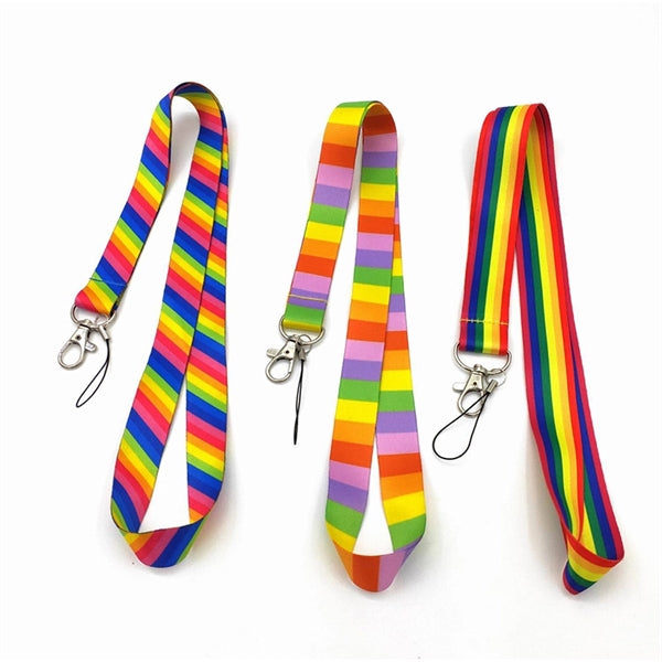 LGBT Rainbow Gay Pride Lanyard With Hook
