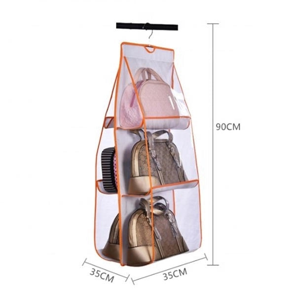 6 Pockets Transparent Dustproof Storage Bag