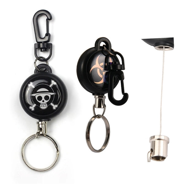 Retractable Key Chain with Carabiner ID Badge Holder