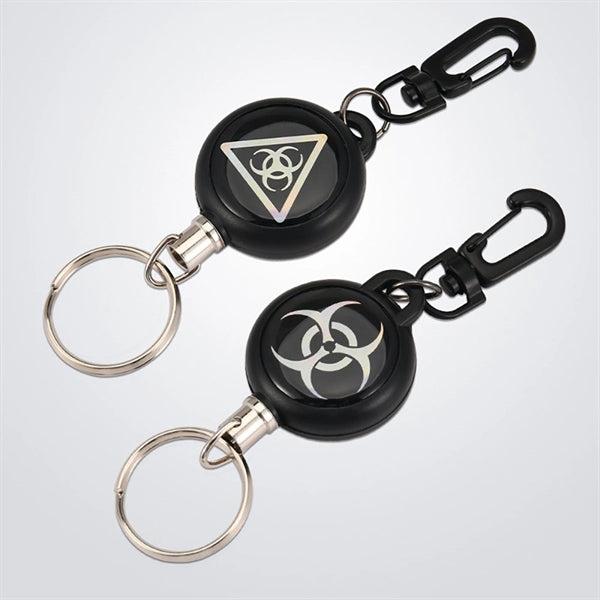 Retractable Key Chain with Carabiner ID Badge Holder