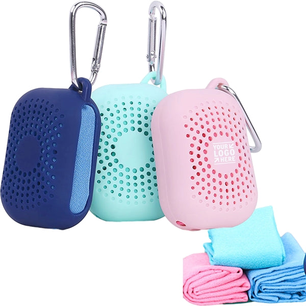 Microfiber Cooling Towel with Silicone Case - Medium Size