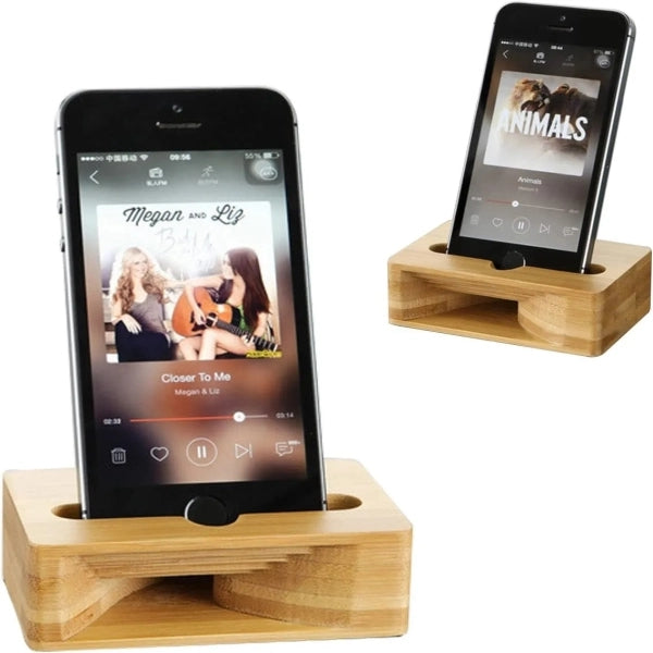 Eco-Friendly Bamboo Phone Holder Sound Amplifier