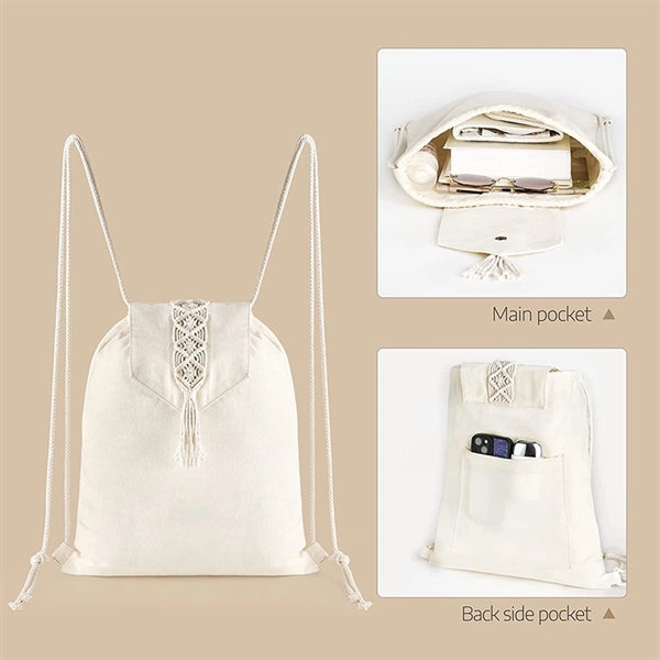 Canvas Drawstring Backpack