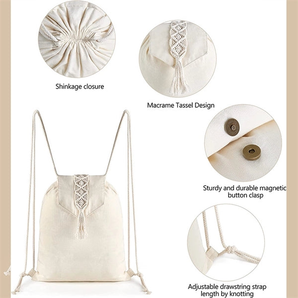 Canvas Drawstring Backpack