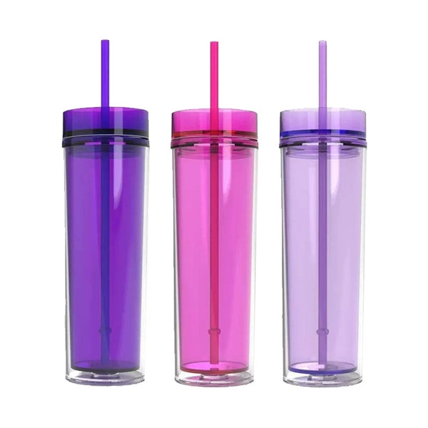 16oz Double Wall Clear Plastic Tumblers