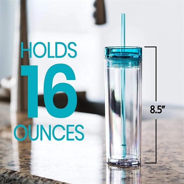 16oz Double Wall Clear Plastic Tumblers