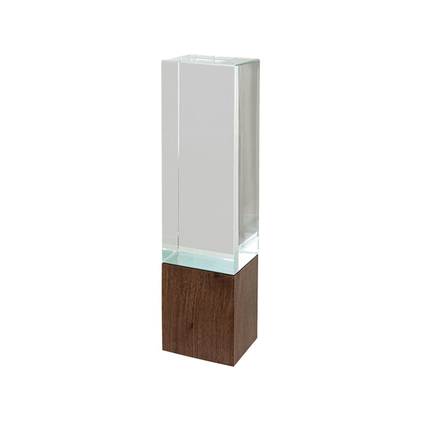 9" Rectangle Sierra Glass Award with Walnut Base