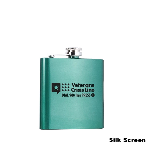 6 oz Hip Whisky Flask Stainless Steel Various Colours