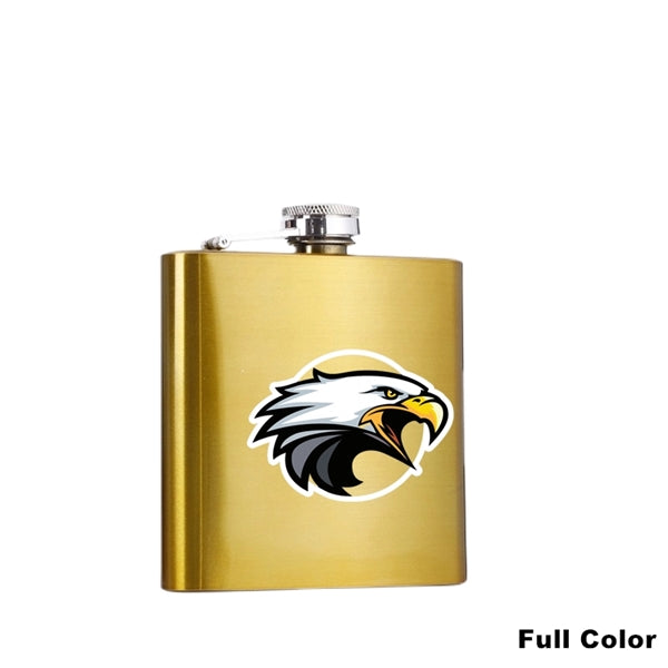 6 oz Hip Whisky Flask Stainless Steel Various Colours