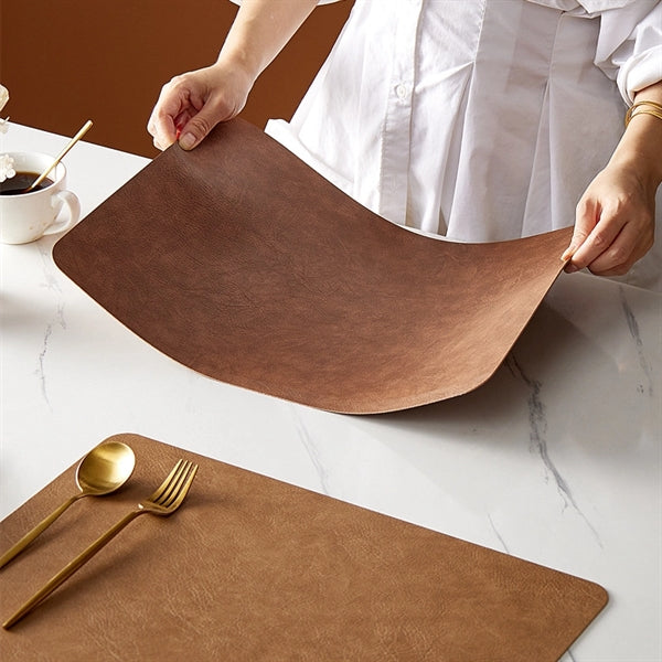 Faux Leather Placemats Waterproof Stain Resistant Table Mats