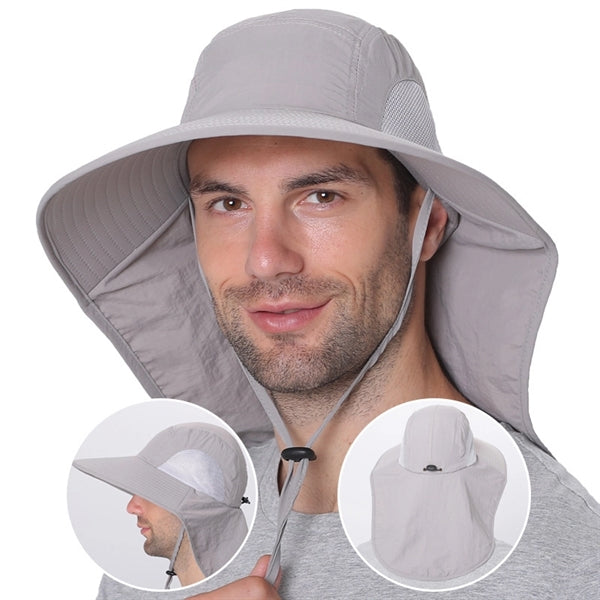 Outdoor Wide Brim Fishing Sun Hat with Neck Flap