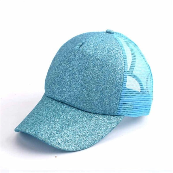 Glitter Mesh Breathable Ponytail Baseball Cap