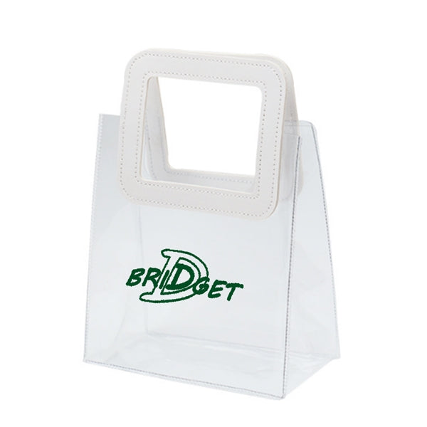 PVC Transparent Tote Bag With Leather Handle