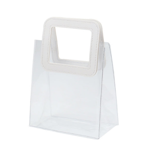 PVC Transparent Tote Bag With Leather Handle