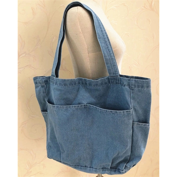 Denim Men'S And Women'S Canvas Large Tote Bag